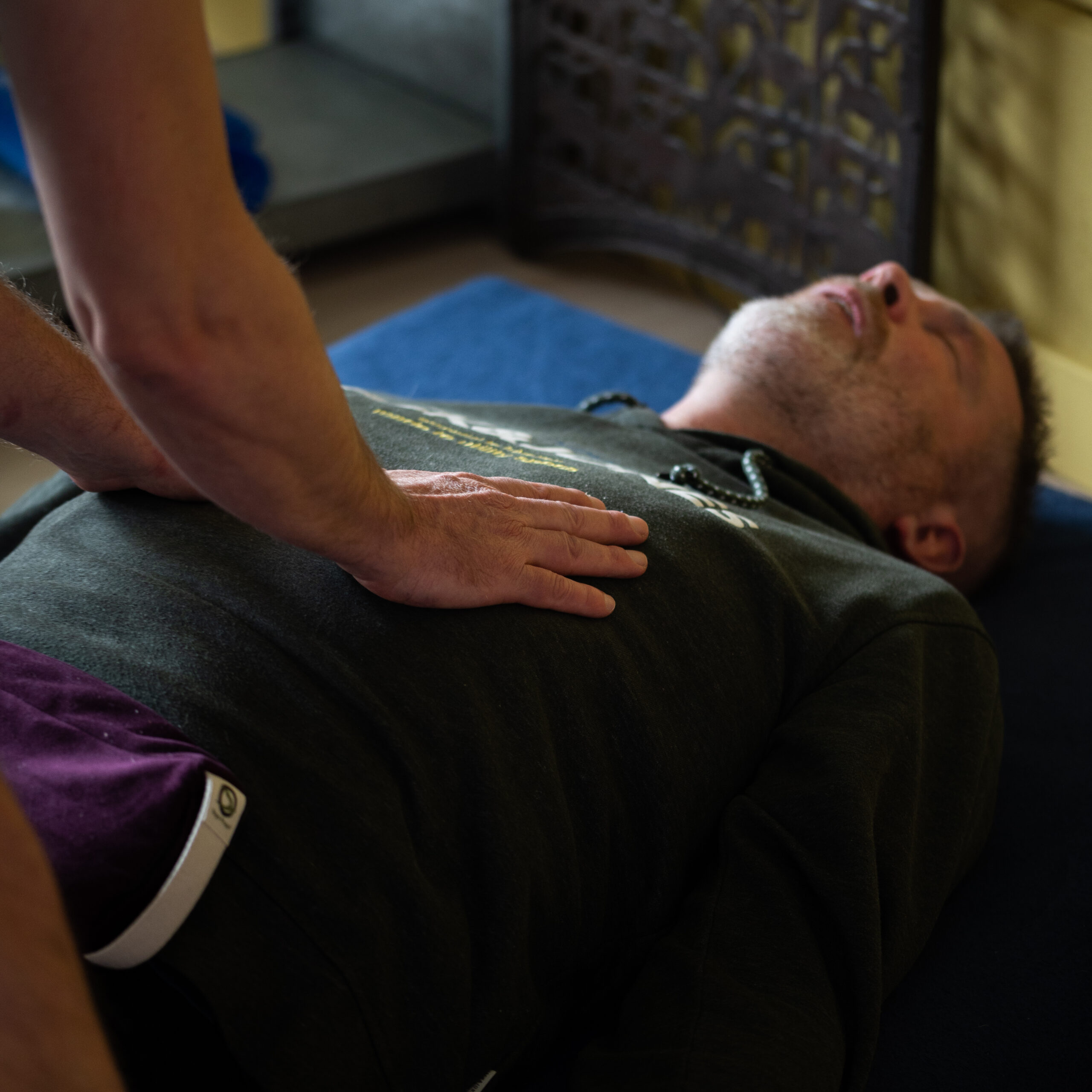 ademcoach Dirk Verhoeven aan het werk